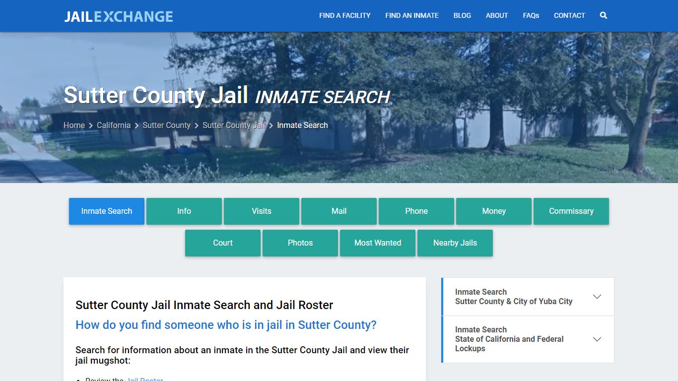Inmate Search: Roster & Mugshots - Sutter County Jail, CA - Jail Exchange