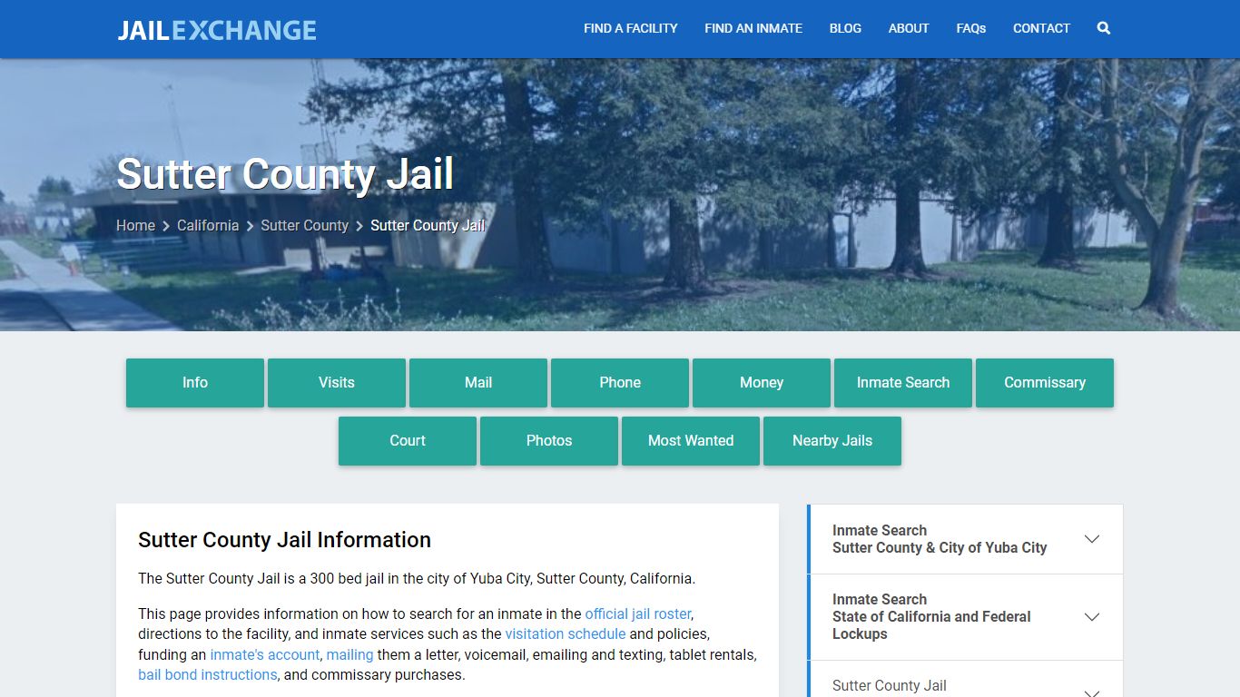 Sutter County Jail, CA Inmate Search, Information